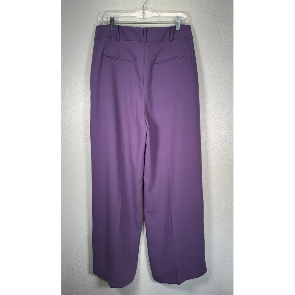 Exquise Anthropologie Women’s Wide Leg Lilac Purple Pants Trousers Size Large - Picture 6 of 14